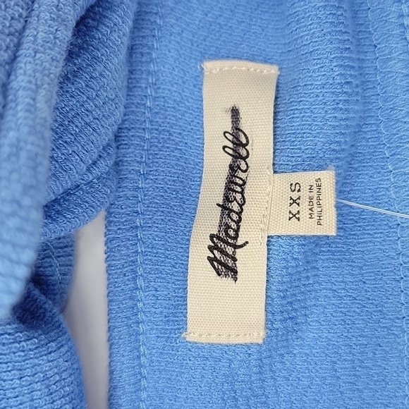 Madewell Cutout Knot-Front Crop Tank Top in Oasis Blue size XXS NWT NJ776 - Picture 7 of 12